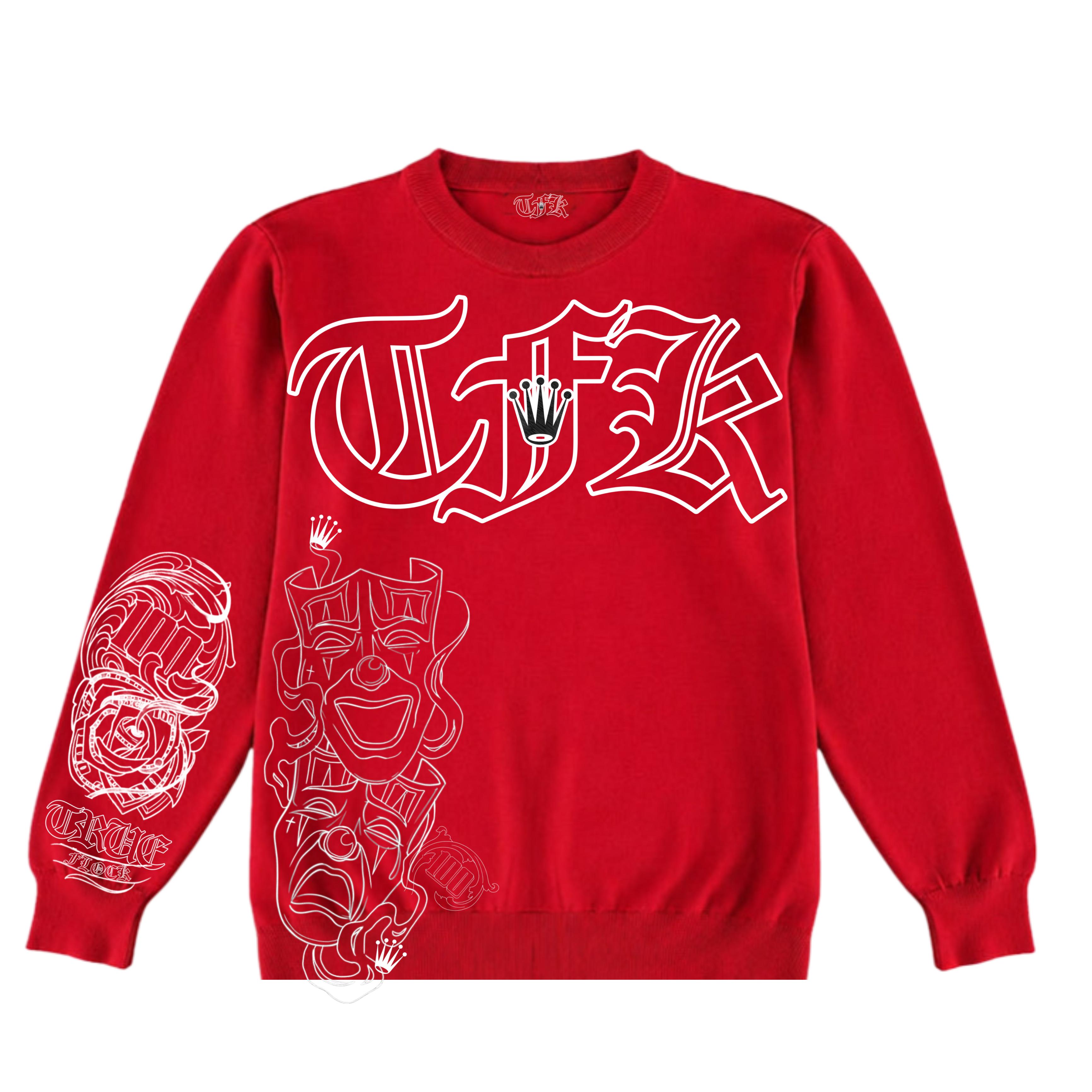 Red-Laugh now cry later Crew neck