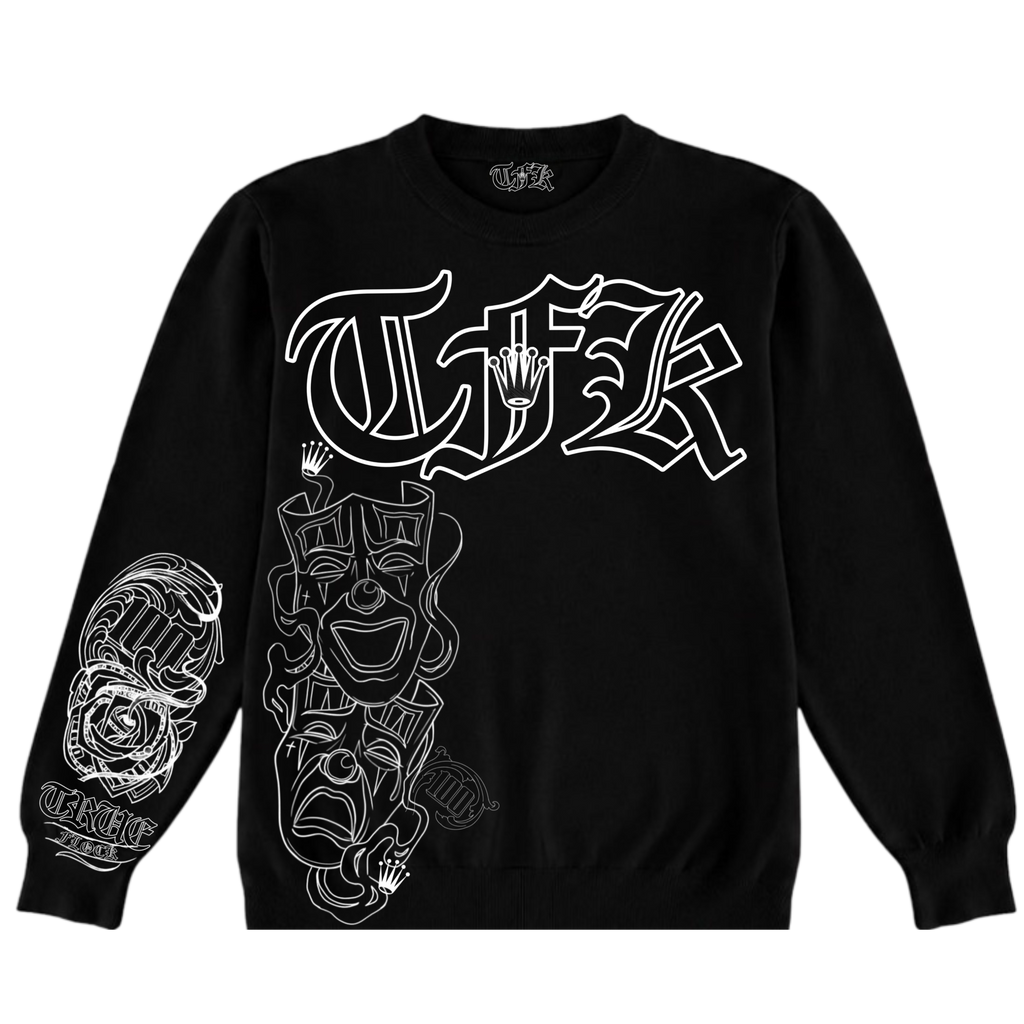 Blk-Laugh now cry later crew neck