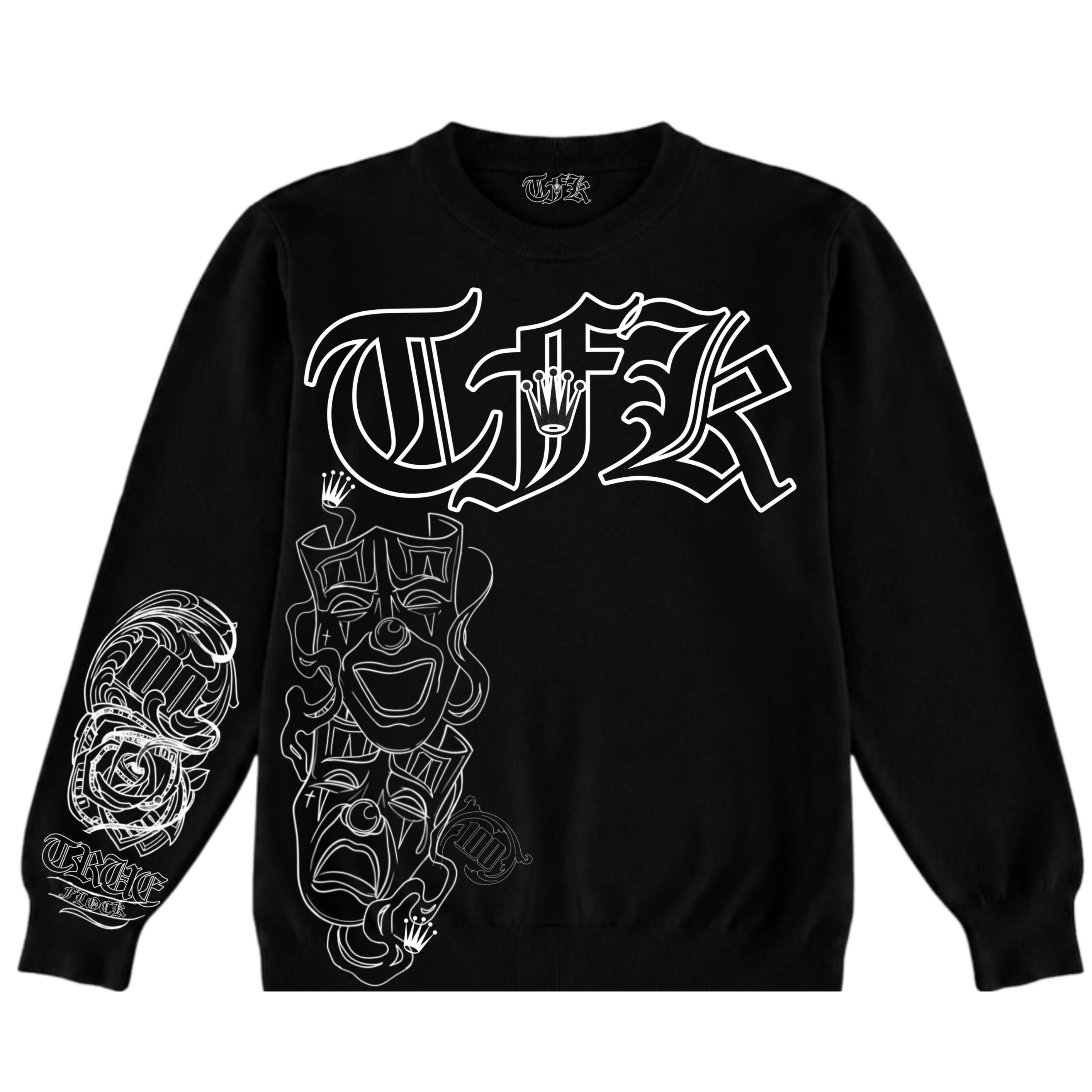 Blk-Laugh now cry later crew neck