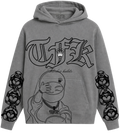 Grey-Buddha flocker hoodie